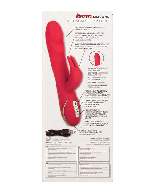 Jack Rabbit Signature Heated Silicone Ultra-Soft Rabbit - Red