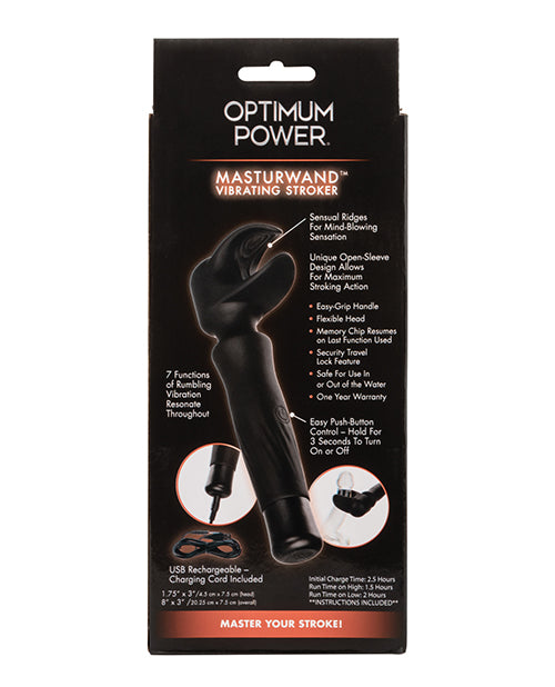 Optimum Power Masturwand Vibrating Stroker - Black