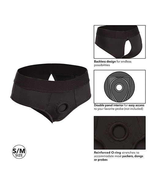Her Royal Harness Backless Brief S/M - Black