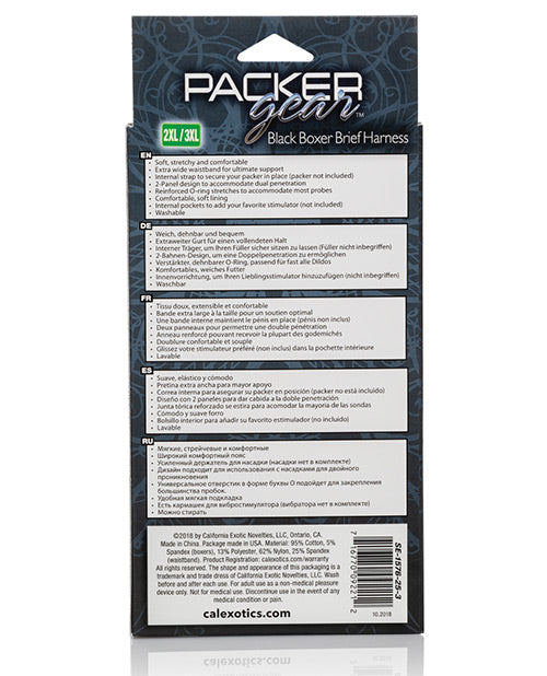 Packer Gear Boxer Brief Harness 2XL/3XL - Black