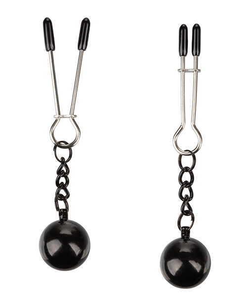 Nipple Grips Weighted Tweezer Nipple Clamps -Silver