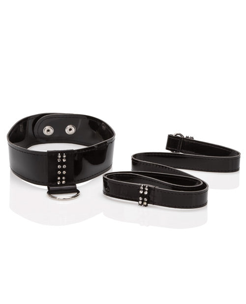 Bound by Diamonds Leash & Collar Set - Black