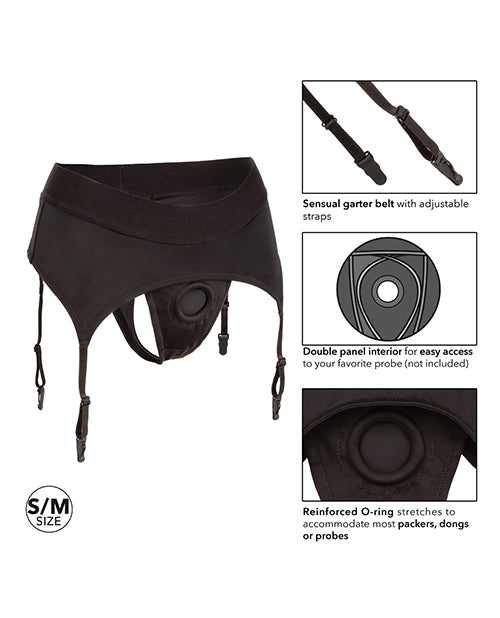 Boundless Thong w/Garter S/M - Black