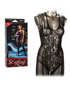 Scandal Plus Sie Strappy Lace Body Suit - Black