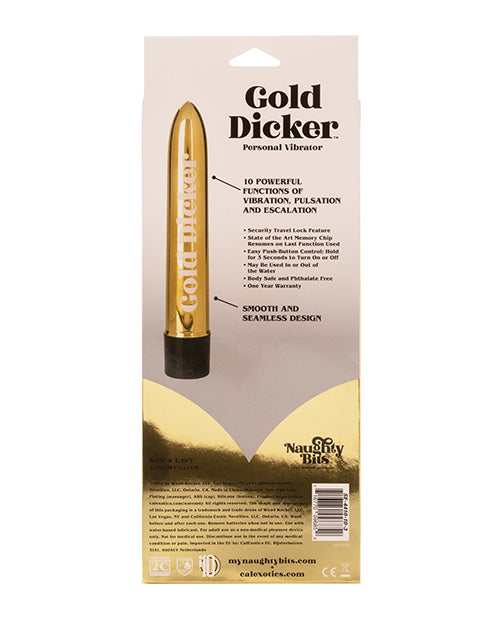 Naughty Bits Gold Dicker Personal Vibrator - Gold