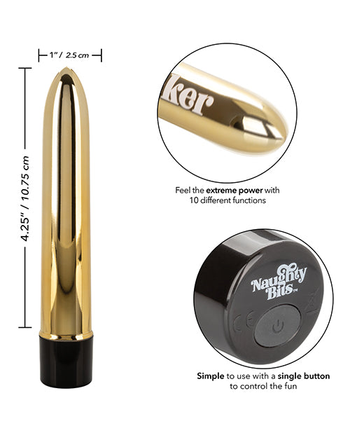 Naughty Bits Gold Dicker Personal Vibrator - Gold