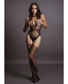 Shots Le Desir Contrast Suspender Bodystocking Black O/S