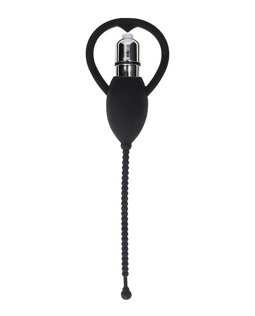 Shots Ouch Urethral Sounding Vibrating Bullet Plug - Black