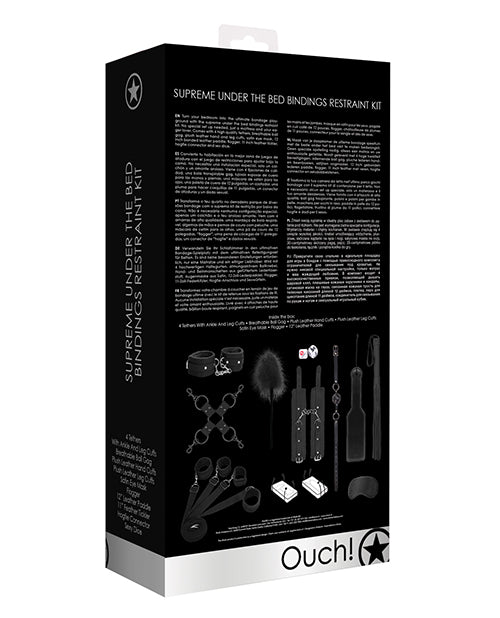 Shots Ouch Supreme Bed Restraint Bindings Kit - Black