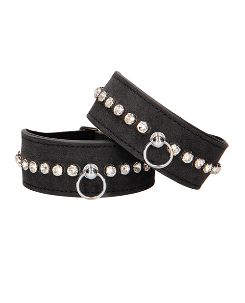 Shots Ouch Diamond Studded Wrist Cuffs - Black