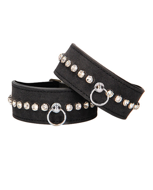 Shots Ouch Diamond Studded Ankle Cuffs - Black