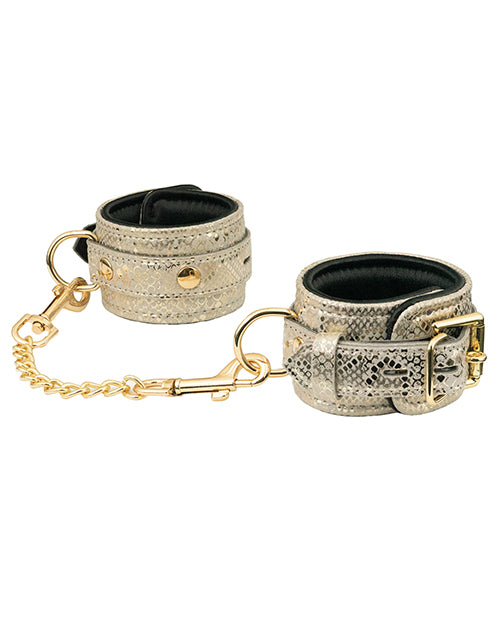 Spartacus Wrist Restraints w/Leather Lining Snakeskin Micro Fiber - Assorted Colors