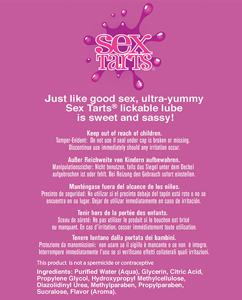 Sex Tarts Lube - 2 oz Tube Raspberry Rush