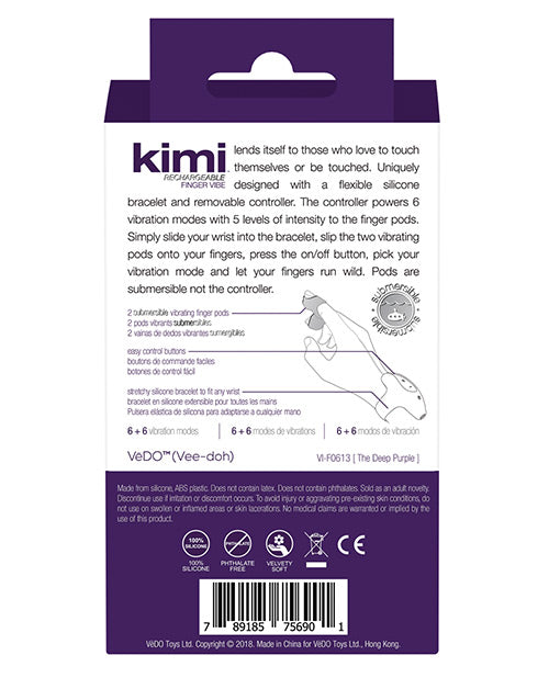 VeDO Kimi Dual Finger Vibe w/Remote Control - Deep Purple