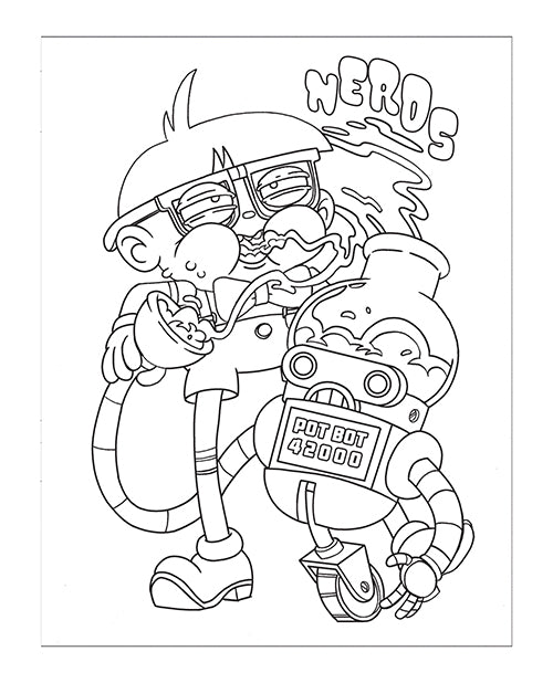 Wood Rocket Who Smokes Weed Coloring Book