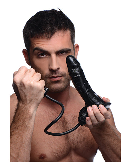 Trinity 4 Men Inflatable Suction Cup Dildo - Black