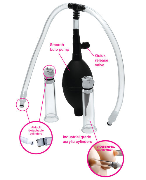 Size Matters Nipple Pumping System w/Dual Cylinders - Clear