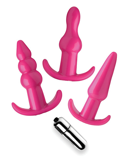Frisky Thrill Trio Noir Anal Plug Set - Pink