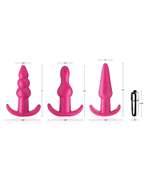 Frisky Thrill Trio Noir Anal Plug Set - Pink