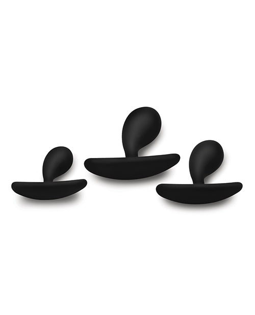 Master Series Dark Curved Anal Trainer - Black 3 Piece Set