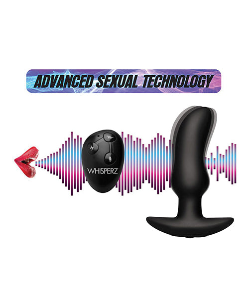 Whisper^ Voice Activated 10x Vibrating Prostate Plug w/Remote Control - Black
