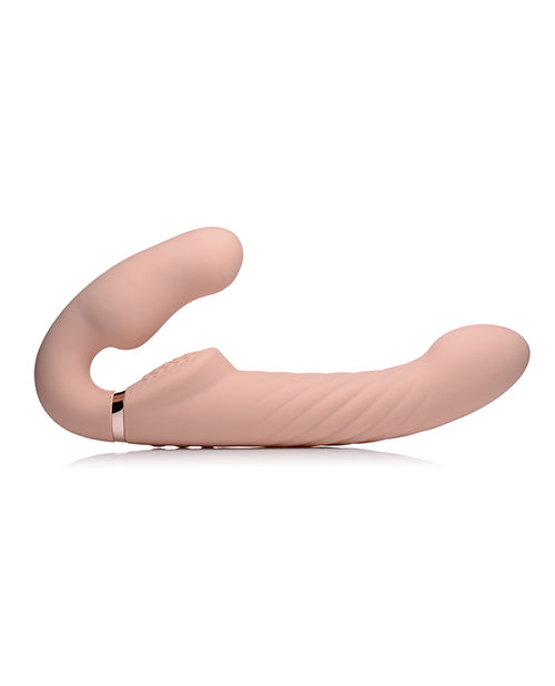 Strap U 10x Swirl Ergo-Fit Inflatable & Vibrating Strapless Strap On - Assorted Colors