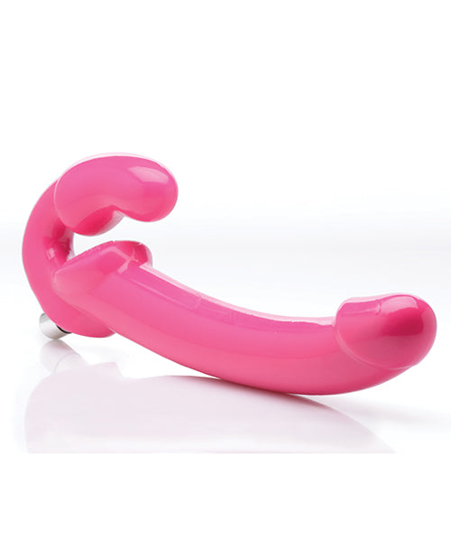 Strap U Revolver Slim Vibrating Strapless Strap-On - Pink