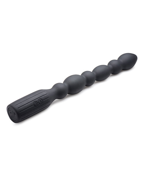 Master Series 10x Viper Silicone Anal Beads Vibrator - Black