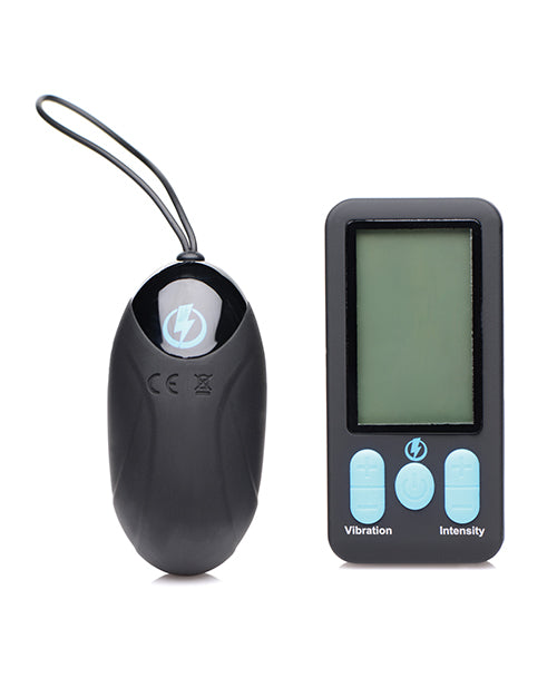 Zeus Electrosex E-Stim Pro Silicone Vibrating Egg w/Remote - Black