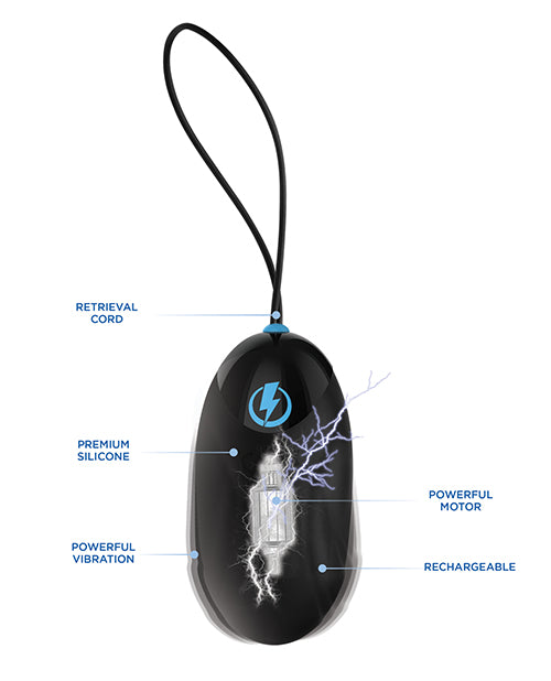 Zeus Electrosex E-Stim Pro Silicone Vibrating Egg w/Remote - Black