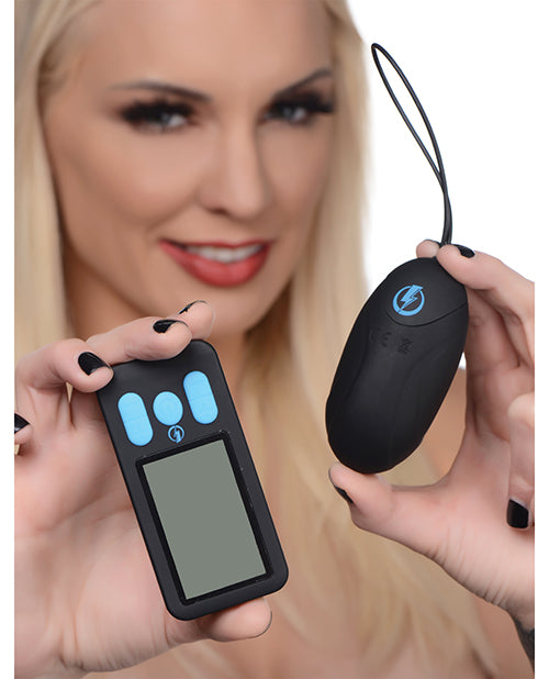 Zeus Electrosex E-Stim Pro Silicone Vibrating Egg w/Remote - Black
