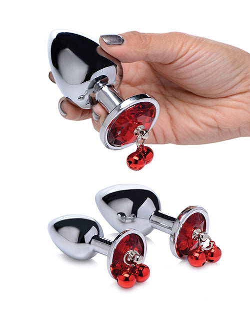 Booty Sparks Red Gem w/Bells Anal Plug Set