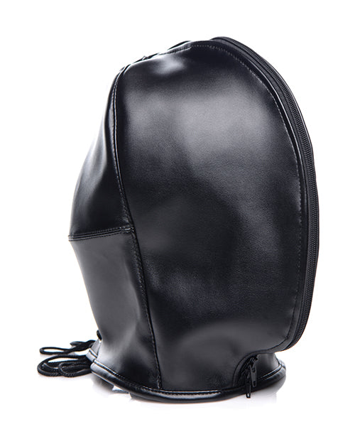 Strict Zip Front Bondage Hood - Black