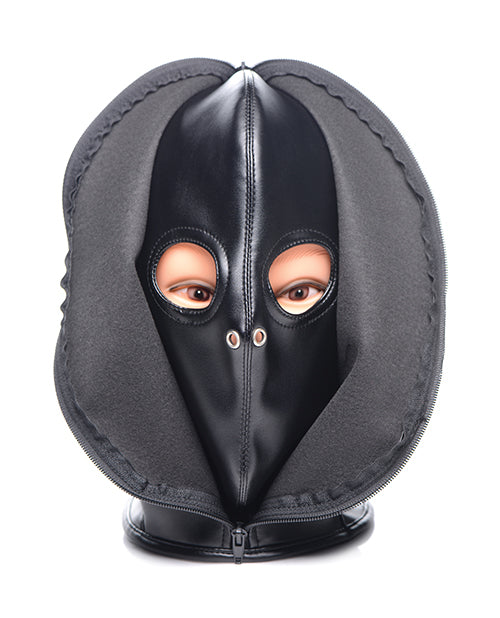Strict Zip Front Bondage Hood - Black