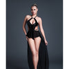 Allure Take Me Latex Look Vinyl and Mesh Teddy w/Attached Skirt - Black SM