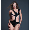 Allure Risque Lover Latex Look Vinyl Peek-A-Boo Teddy - Black MD
