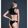 Allure Risque Lover Latex Look Vinyl Peek-A-Boo Teddy - Black SM