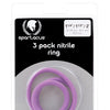 Spartacus Nitrile Cock Ring Set 3 Pack - Assorted Colors