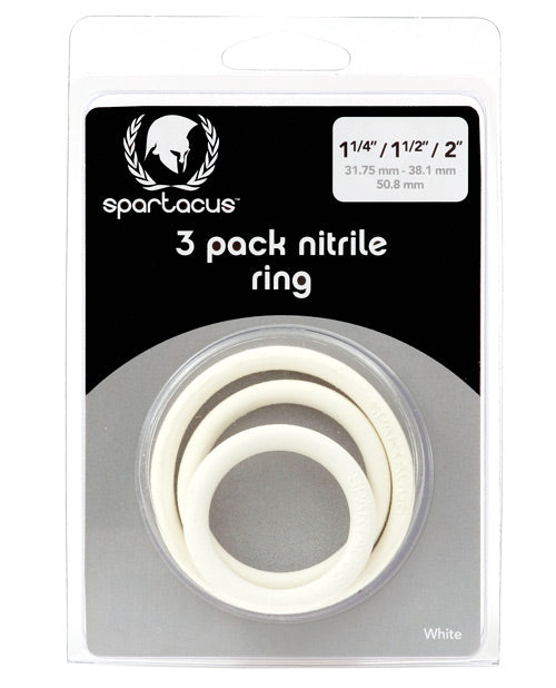 Spartacus Nitrile Cock Ring Set 3 Pack - Assorted Colors