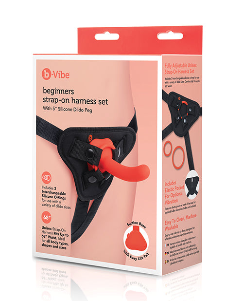 b-vibe Beginner Strap-On Harness Set - With 5&rdquo; Silicone Dildo Peg