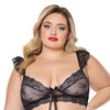 Scallop Stretch Lace Soft Cup Bralette - Black QN