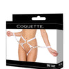 Satin Ribbon w/Elastic Harness & Cuffs Set - White/Gold O/S
