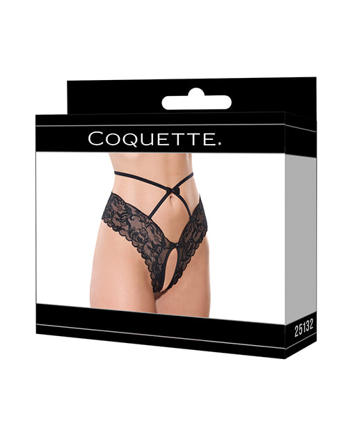 Lace Hipster Panty w/Bow Detail - Black LG