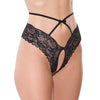 Lace Hipster Panty w/Bow Detail - Black SM