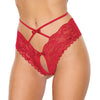 Lace Hipster Panty w/Bow Detail - Red MD