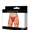 Lace Thong w/Garters and Bow Detail - Red SM
