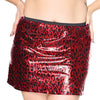 Darque Metallic Wet Look Skirt - Red/Black 1X/2X