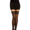 Lace Top Thigh High - Black O/S