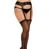 Sheer Suspender Pantyhose -  Black QN