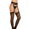 Sheer Suspender Pantyhose - Black O/S